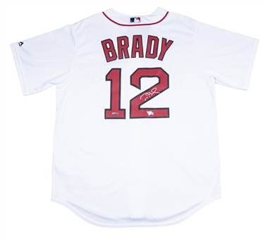 Tom Brady Signed Boston Red Sox Home Jersey (Tristar & Fanatics)